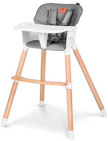 Lionelo - Детски стол за хранене 2 в 1 KOEN Grey Stone