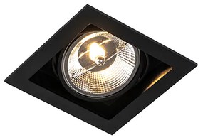 Комплект от 6 Модерен вграден прожектор черен 18 см регулируем - Artemis 111