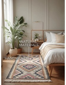 Сива ръчно изработена ютена пътека 80x200 cm Roya Parsa – Elle Decoration