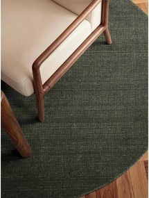 Тъмнозелен ръчно изработен вълнен кръгъл килим ø 200 cm Greenwich – Ted Baker