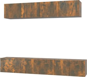 3114427 vidaXL Комплект ТВ шкафове от 5 части, опушен дъб, инженерно дърво