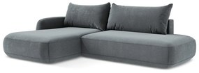 Сиво-син сгъваем ъглов диван (ляв ъгъл) Hale – Makamii