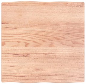 363935 vidaXL Плот за маса светлокафяв 60x60x2 см третиран дъб масив жив ръб