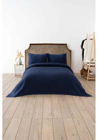 Тъмносиньо покривало за легло 200x220 cm Waffle – Mijolnir