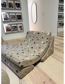 Светлокафяв детски стол от букле и шенил Terrazzo Moon – Wigiwama