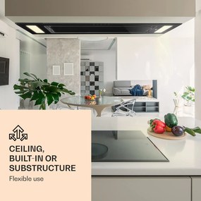 Klarstein Remy абсорбатор за таван, за вграждане, 90 cm EEK A 620 m³/h touch LED стъкло