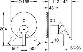 Външни части на кран за баня Grohe Lineare New-Сребърен Mat-15,8 x 20,4