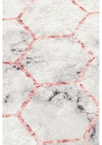 Бяла/сива постелка за баня 60x40 cm Honeycomb - Foutastic