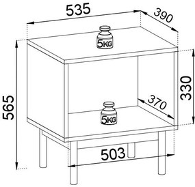 Нощно шкафче Bliss - дъб