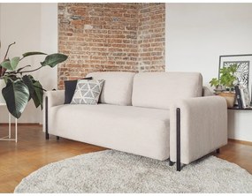 Бежов сгъваем/с място за съхранение диван от рипсено кадифе 244 cm Arcadova – ELTAP