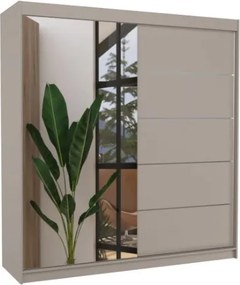 Гардероб Kahn 200 плъзгащи се-сиво-бежово