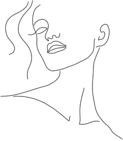 Постер 29x41 cm Minimal Woman Face Line Art – Veronika Boulová