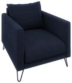 Тъмносиньо шенилово кресло Freya – Ropez