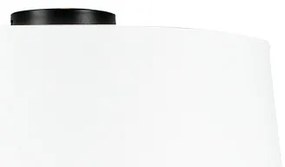 Таванна лампа матово черно с бял абажур 45 см - Combi