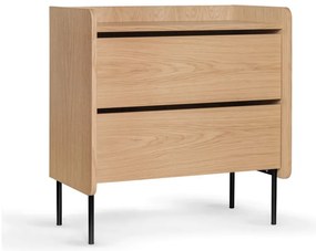 Висок скрин с дъбов декор в естествен цвят 80x82 cm Wrap - Bonami Selection