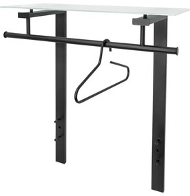 Черна метална стенна закачалка с рафт 80 cm Dutch – Spinder Design
