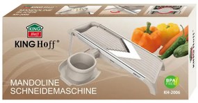 Ренде за зеленчуци Kinghoff KH 2006, Регулируема дебелина, V-образни остриета, Жулиен 5 мм, Бежов/Сив