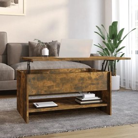 819296 vidaXL Кафе маса, опушен дъб, 80x50x40 см, инженерно дърво