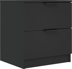 811216 vidaXL Нощно шкафче, черно, инженерно дърво