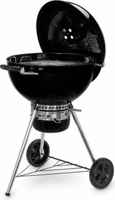 Барбекю на дървени въглища Weber Master Touch WB 14701004, 57 cm, Емайлирана стомана, Регулатор за въздух, 2 Гумени колела, Вграден термометър, Черен