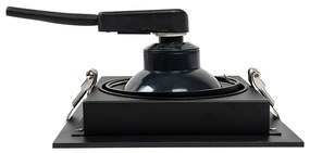 Модерен вграден прожектор черен 18 см регулируем - Artemis 111