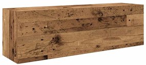 860101 vidaXL Стенен шкаф за баня, старо дърво, 100x25x30 см, инженерно дърво