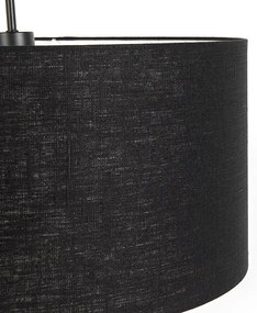 Модерен висящ аплик черен с черен абажур 50 см - Combi 1