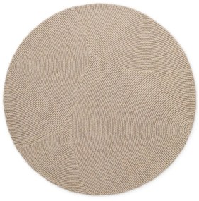 Бежов ръчно изработен вълнен кръгъл килим ø 200 cm Eleni Light Beige – Hanse Home