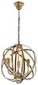 Полилей с верига IRONBALL 3xE27/40W/230V златен