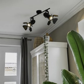 Индустриален прожектор черен 2-светлина с капаци - Movie