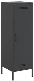 843006 vidaXL Висок шкаф, черен, 36x39x113 см, стомана