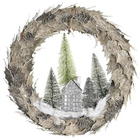 Коледна гирлянда DKD Home Decor LED Светлина Къщи 46 x 7,5 x 46 cm