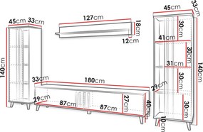 Секция за хол Helsinki I-Дърво-Черен