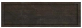 3156435 vidaXL Плот за маса тъмнокафяв 120x40x(2-6) см обработен масивен дъб