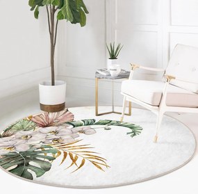 Кремав кръгъл килим подходящ за пране и за прахосмукачки роботи ø 100 cm Comfort – Mila Home