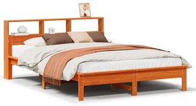 855716 vidaXL Легло с етажерка за книги, без матрак, 120x200 см, бор масив