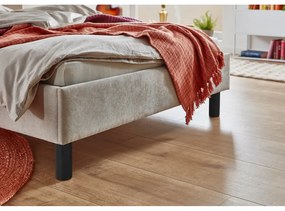 Бежово двойно легло 140x200 cm тапицирано без ламелно дъно Joker – Meise Möbel