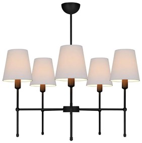 Полилей на тръба MADELA 5xE14/40W/230V бял/черен