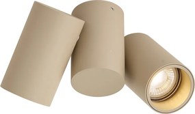Moderne plafondspot taupe 2-lichts kantelbaar - Michael