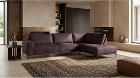 Кафяв ъглов диван от изкуствена кожа (десен ъгъл) Copenhagen - Scandic