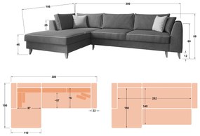 Разтегателен ъглов диван Болоня