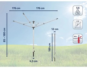 Градинска сушилня за дрехи в сребрист цвят 50 m LinoLift 500 – LEIFHEIT