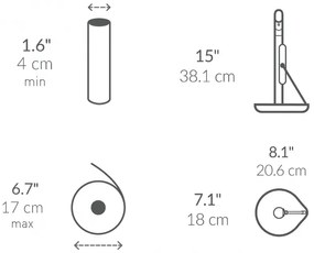 Поставка за кухненска хартия с вграден спрей за повърхности SimpleHuman KT1196, 177 мл, 20.3х17.8х38.1 см, Матов инокс