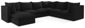 Черен ъглов диван (десен ъгъл/U форма) Manao – Makamii