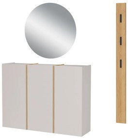 Комплект за коридор в кремав и естествен цвят 168x200x37 cm Libbiano – Germania