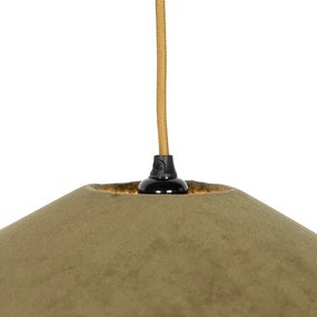 Ретро висяща лампа зелен кадифе с ресни - Frills