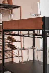 Черен метален шкаф за вино брой бутилки 15, 48,5x84,5x34 cm Isaac – Yes Everyday