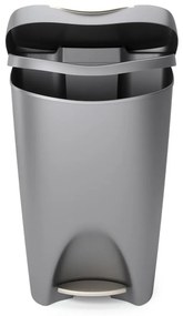 Сиво пластмасово кошче за боклук с педал 50 l Brim – Umbra