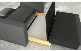 Тъмносив кадифен сгъваем/с място за съхранение диван 151 cm Wave – ELTAP