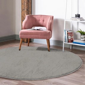 Сив кръгъл килим подходящ за пране и за прахосмукачки роботи ø 120 cm Comfort – Mila Home